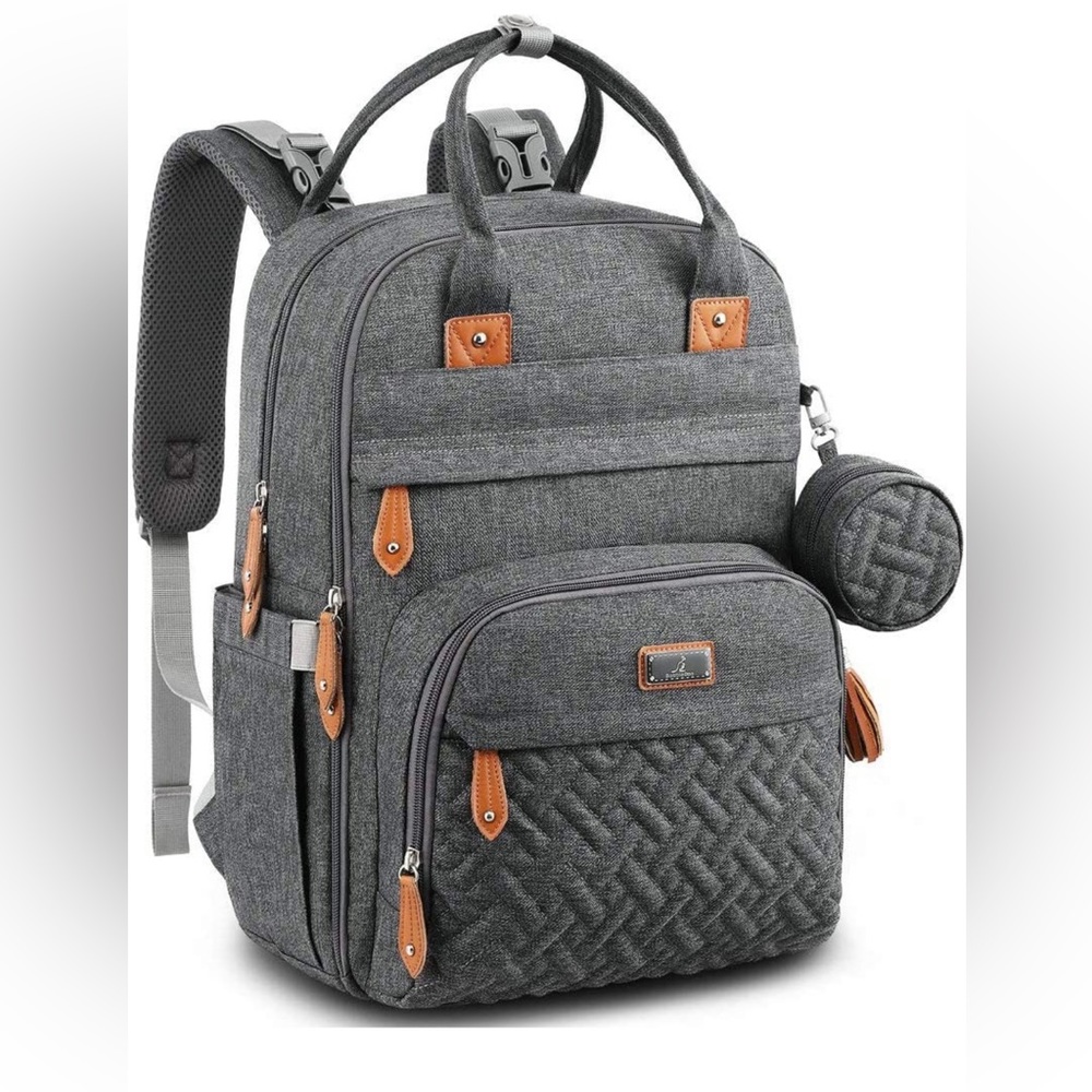 BabbleRoo Diaper Bag, Multifunction Waterproof, stroller straps & Pacifier Case